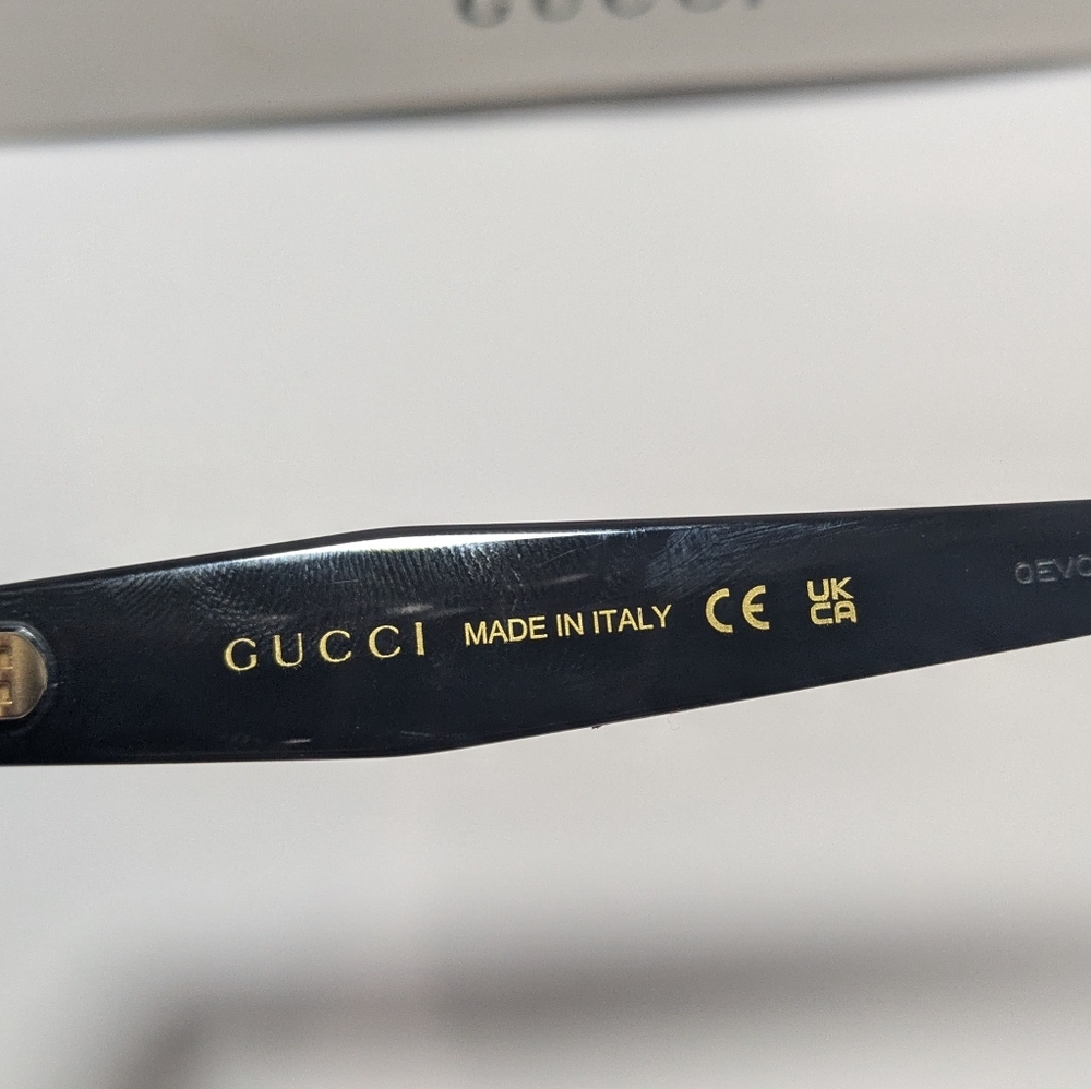 Gucci Women Square Sunglasses GG0800SA 001 Black/Grey Lens 56mm Authentic - Picture 10 of 11